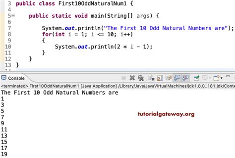 odd numbers java|Java Program to Print Odd Numbers from 1 to N .